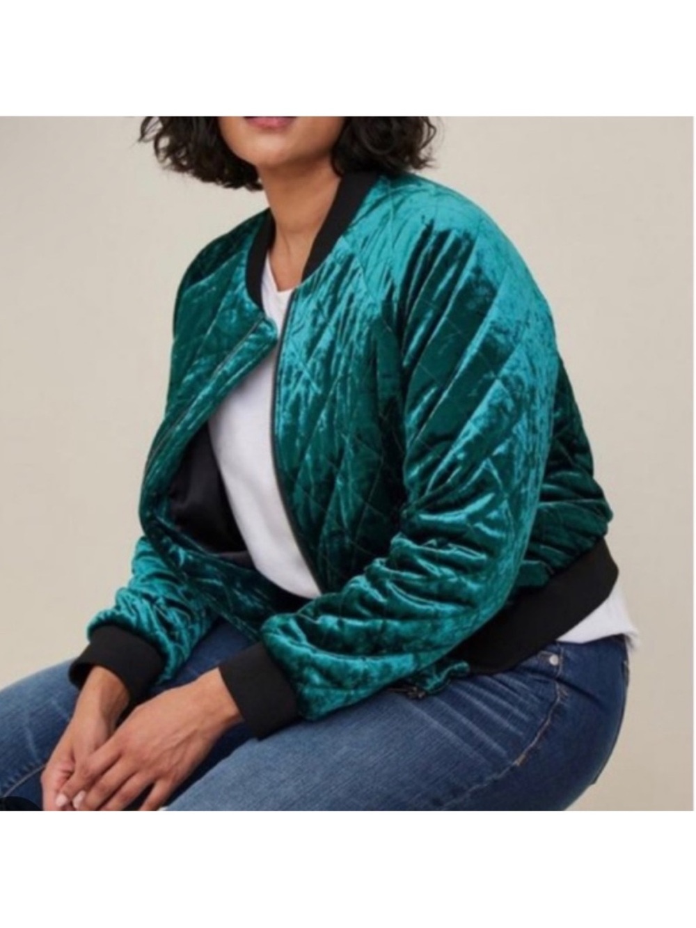 NEW Torrid quilted velvet bomber jacket size 2 2X
